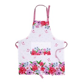 AMOUR INFINI Cotton Aprons for Women with Pocket, Adjustable Strap and Waist Ties Washable Aprons for Baking, Cooking, Gardening (27.5 x 33 Inches - Spring Floral)