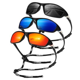 OUKEMAX Polarized Sunglasses-for-Men-Women Sports Mens-Sunglasses: Wrap Around Sun Glass UV400 for Running Fishing 3 packs