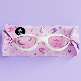 Waterplops Swimming Goggles for Children Girls | Pink Unicorns | Anti-Fog | Ultra Soft Stretch Headband with UV Protection | Lenses with UV Protection | from 5 Years | Does Not Pull Hair | Absolute