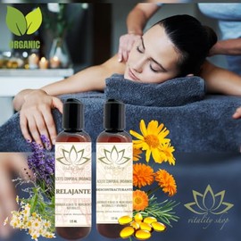 Aceite Natural Org?nico para Masaje Relajante y Descontracturante Muscular Deportivo 2pz.