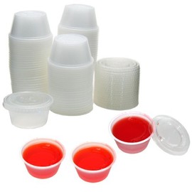 Polar Ice 125 Count Plastic Jello Shot Cups with Lids, 2-Ounce