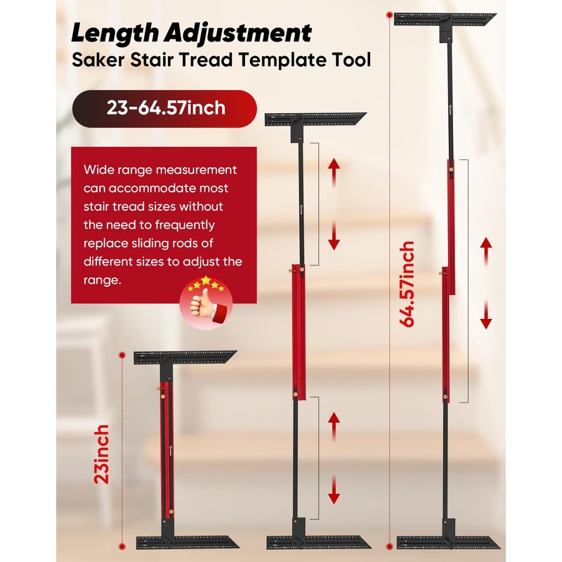 Saker Stair Tread Template Tool,2025 New Stair Measuring Tool,Stair Tread