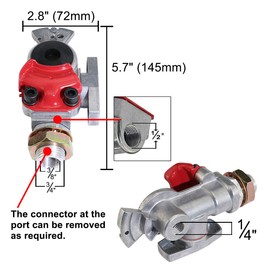 KOOTANS 1 Pair Service Emergency Gladhands with Valve Switch Die Cast Aluminum Valve Glad Hands Universal Air Hose Brake Coupling Connector Handshake Kit for Truck Semi Trailer Tractor RVs