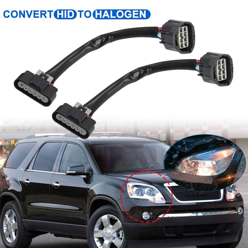 AUTOVIC 1 Pair Wiring Harness Adapter HID to Halogen Headlight