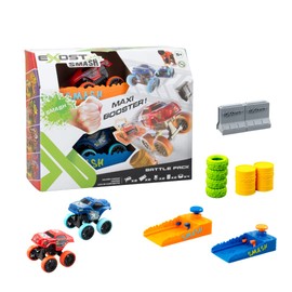 Exost Smash 2 Cars Friction Smash and 2 Boosters and Accessories, Collectable Toys, Ages 5+