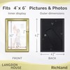 Langdon House 4x6 Picture Frames Set (Gold, 6 Pack) Distinguished