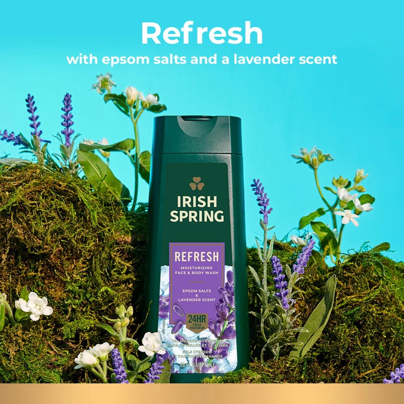 Irish Spring Body Wash, Refresh, Epsom Salts & Lavender Scent,