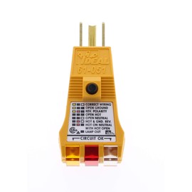 IDEAL Electrical 61-051 E-Z Check Plus GFCI Receptacle Circuit Tester, Heavy Duty, Yellow