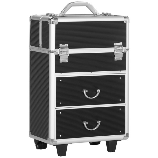 Udorich Rolling Makeup Case for Travel, Large Storage with Lockable