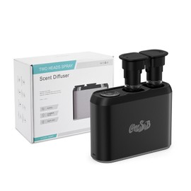 CoolSub Smart Aroma Diffuser, Dual-Nozzle Waterless Essential Oil Diffuser with Cool Mist, Super Silent Aromatherapy Essential Oil Diffuser Battery Operated for Car, Home, Office Black