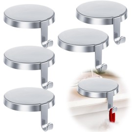 WYTAOHZL 6 Pack Christmas Stocking Holder Round Mantle Stocking Holders with Non-Slip Bases Metal Hanging Hooks for Christmas Fireplace Stand DIY Decoration,Silver