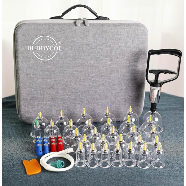 BUDDYCOL Therapy Cupping Sets 30 pcs, Vacuum Cups Kit for Muscle Relief,Body Cellulite Suction Neck and Back Pain Hijama Cupping Set(30)
