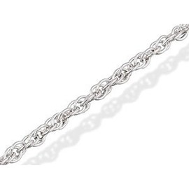 Designer Inspirations Boutique 18" Inch Sterling Silver 2 mm Wide Rope Chain Necklace for Women Men Unisex - Silver Chain - Weight: 3.9 Grams. SKW40