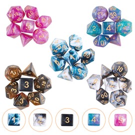 Coyeekn DND Dice Set, 20 x 7 (140 Pieces) Polyhedron Dice 20 Colors Dice for Dungeons and Dragons DND RPG MTG Table Games D4 D8 D10 D12 D20 with 1 Large Flannel Bag