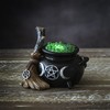 Pacific Giftware LED Light Up Cauldron with Broom, Gothic Collectible