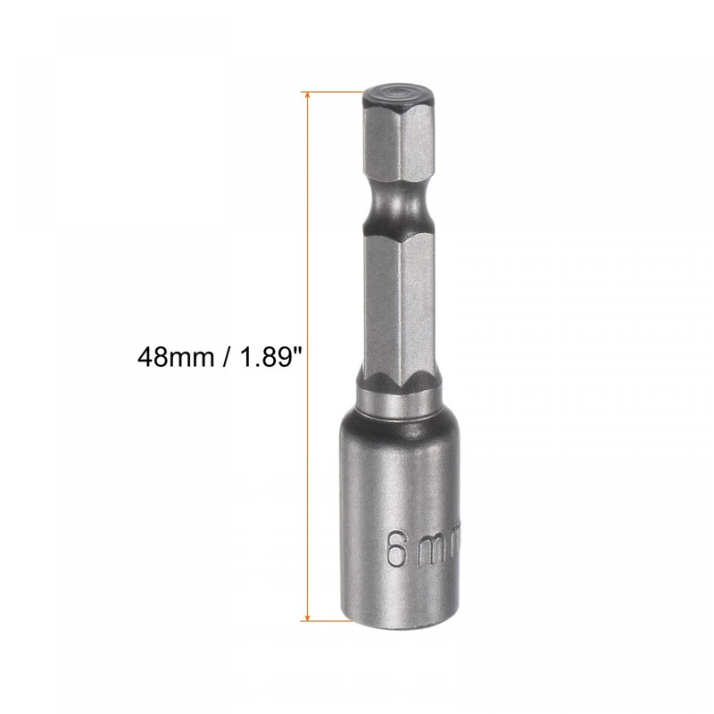 sourcing map Quick-Change Nut Driver Bit, 1/4" Hex Shank 6mm