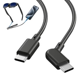 AR Smart Glasses USB-C Cable, 20Gbps USB 3.2 Gen2 Data & 60W Fast Charging – Compatible with XREAL Air/One, VITURE Pro XR, Rokid Max, RayNeo and More; 125° Ergonomic L-Shape Connector (6.6 FT（2M）)