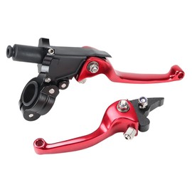 Cylemoto Brake & Clutch Folding Levers ASV for 7/8" 22mm Motorcycle Handlebars - Red Aluminum Alloy for KLX, SSR, TTR, CRF50-250cc Dirt & Motocross Bikes