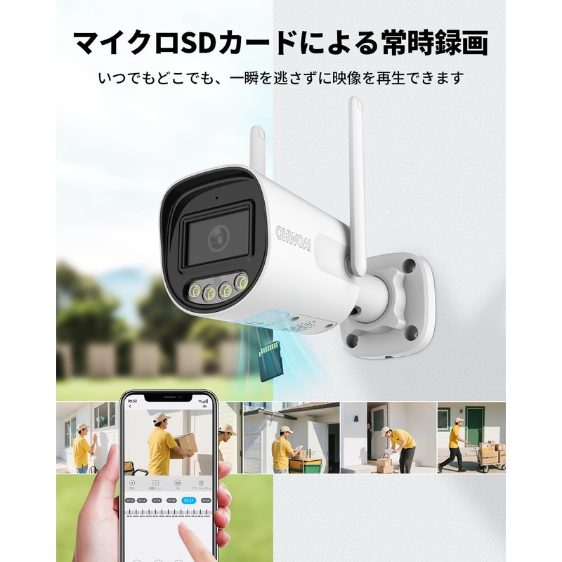 OHWOAI Surveillance Camera Outdoor Indoor WiFi Camera Security Camera Pet