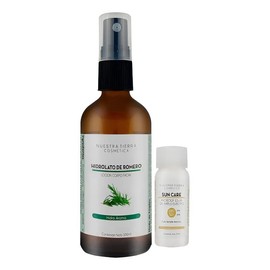 Nuestra Tierra Cosmética Hidrolato de Romero Orgánico, Loción Corpo Facial, Todo Tipo de Piel, 100ml