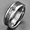 Vakki 8 mm Celtic Dragon Tungsten Ring Men Women Silver/Blue