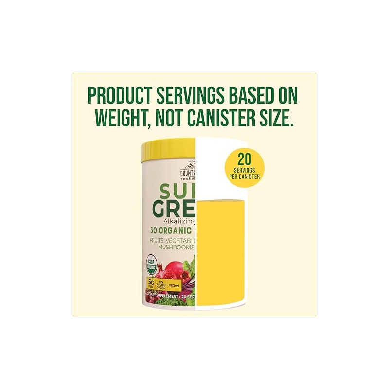 COUNTRY FARMS COUNTRY FARMS Organic Super Greens Apple Banana Flavor,