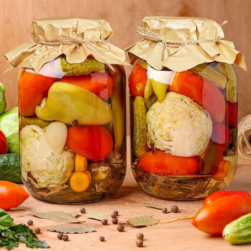 Qianfenie Glass Jars with Airtight Lids, 2 Pack - 1