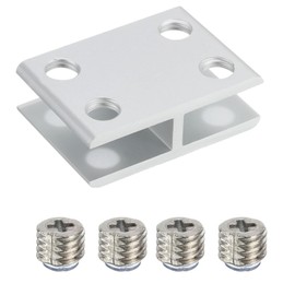 Cokritsm 180 Degrees Glass Clamps 8-10mm Glass, Aluminum Glass Clip for Glass Cupboard Cabinet No Drilling Glass Clamps 6pack