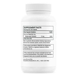 Thorne Bisglicinato De Zinc 15 Mg 60 Cápsulas Sin Sabor