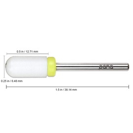 PANA 3/32" Shank Size Professional USA - Smooth Top Large Barrel White Ceramic Bit Extra Fine Grit - Nail Drill Bit for Dremel Machine