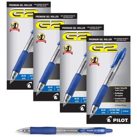 Pilot G2 Retractable Premium Gel Ink Roller Ball Pens Ultra Fine (48 Pack, Blue)