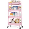 TOOLF 4-Tier Metal Rolling Cart with Wheels, Storage Utility Organizer