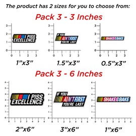 3 PCs Shake and Bake If You Ain't First You're Last Ricky Bobby Racing Quote Sticker for Bike Car Truck Motorbike Helmet 3 Inches
