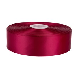 Fondersy 91 Meters Wine Double Faced Satin Ribbon - 50mm Width for Wedding, Gift Wrapping, Floral Arrangement and Crafts