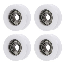 4 pieces 6 x 24 x 9 cm plastic coated sealed bearings steel 696ZZ deep U-groove guide roller rails ball rolling wheel white