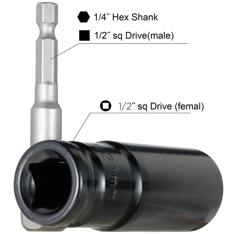 YoiYee 1/2" Drive Deep Impact Socket with 13mm 6-Point Design