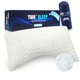 TWK Original Adjustable Bed Pillow for Sleeping, Good for Side, Back & Stomach Sleeper with Washable Removable Cover, Additional Foam Fill Included (White, Queen(1 Pack)-20'*36')