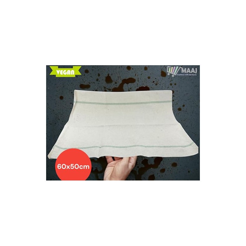 1 x MAAJ floor cloth/scouring cloth, white, 60 x 50