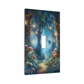 Decorative Art Light Switch Covers Enchanted Forest Path Single Toggle Wall Plate Decorative Switchcover Electrical Switchplate for Home Decor