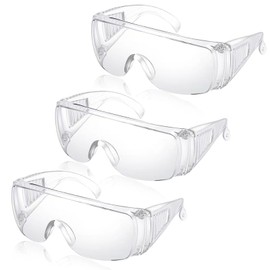 3Pcs Safety Glasses, Protection Safety Spectacles Work Glasses, with Clear Lenses Security Glasses Anti-Scratch/Anti Dust/Wind, for Professional or Personal Use | For Construction Laboratory Outdoor