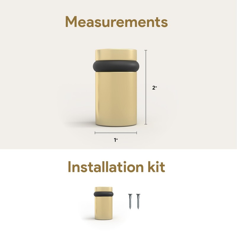 MEGA HANDLES Floor Door Stopper - Gold Door Stopper Quickly