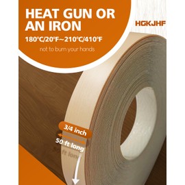HGKJHF,High Quality Melamine Edge Banding,3/4 in * 50 fe pre Coated hot melt Adhesive,Used for Flexible Veneer Edge Edging,for Cabinet and Furniture Repair (1， Yellow Beech Wood 13/16 * 50)