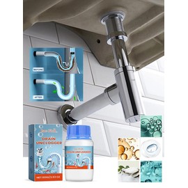 Jue-Fish Pipe Dredge Deodorant, Magic Powder Drain Clog Remover, Pipe Powder Dredge Agent for Kitchen Sink Toilet Bowl Cleaner Bubble Bombs Quick Foaming - quantity: 1 pcs