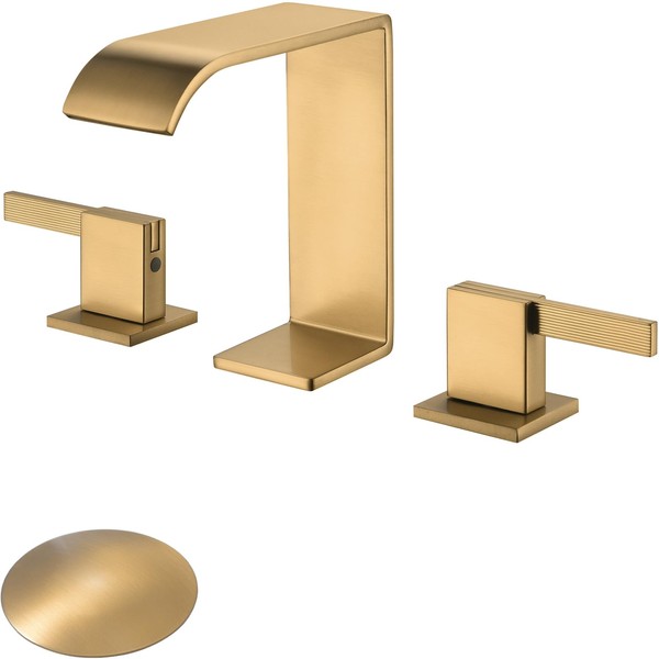 TRUSTMI Gold Bathroom Faucet 2 Handle 8 Inch Widespread Bathroom