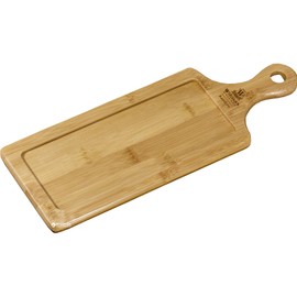 Wilmax WL-771002, 6.75" X 2.75" Food Serving Bamboo Tray, Wooden Steak Barbecue Platter, Wood Dinner Plate, Appetizer Dessert Dish