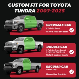 FREESOO Tundra 2 Front Seat Covers, Fit for Toyota Tundra 2007-2025 Crewmax Cab, Custom Truck Seat Covers with Waterproof Faux Leather BlackRed