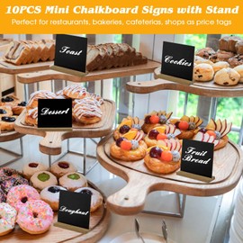 10 pieces mini chalkboards with stand, 13 x 15 cm wooden chalkboard, small, mini boards for labelling, table stand, chalkboard, small set, as place card, price tags for wedding, buffet, birthday