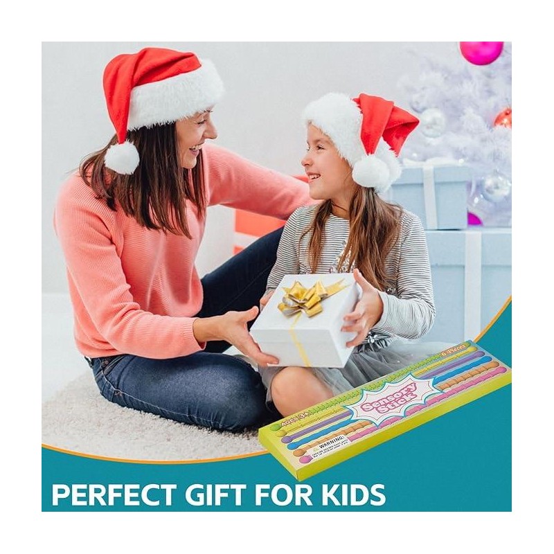 Fidget Toys Sensory Stick Set 6 Pack with Stretchy Textured