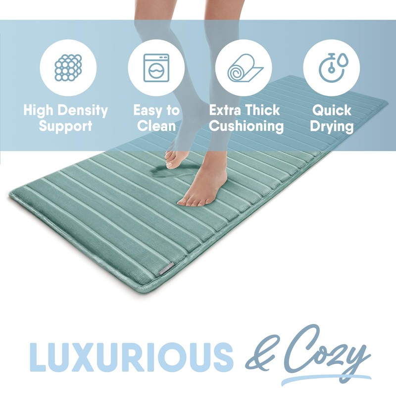 MICRODRY Extra Thick Modern Luxury Charcoal Infused Memory Foam Bath