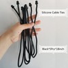 5Pcs 18-Inch Original Silicone Cable Tie, Steel-Core Silicone Twist Ties,